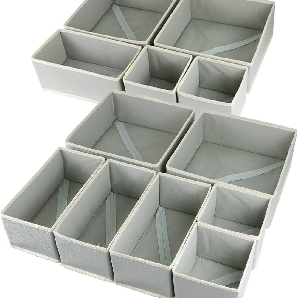 12 Pack Drawer Organizer for Clothing, Foldable Cloth Drawer Dividers Storage Bi